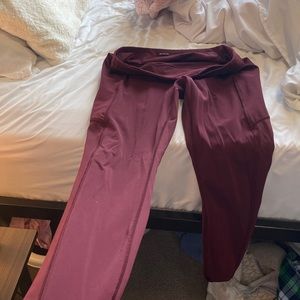 Lululemon high rise thick leggings with zipper and side pockets